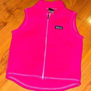 Patagonia toddler girls pink fleece vest 3t